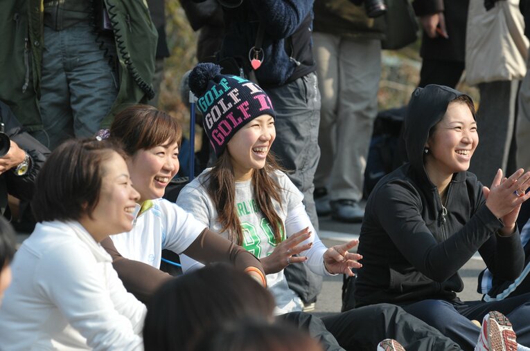 2008年、新年練習を報道陣に公開した上田桃子　©︎BUNGEI SHUNJU