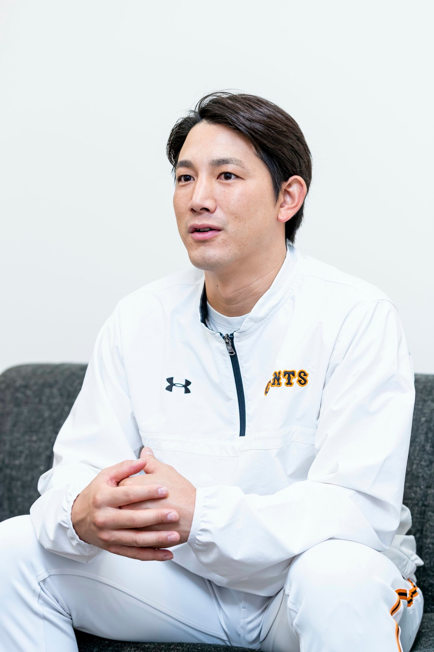 広陵高校時代の思い出を語る巨人の小林誠司（2019年）　©Kiichi Matsumoto