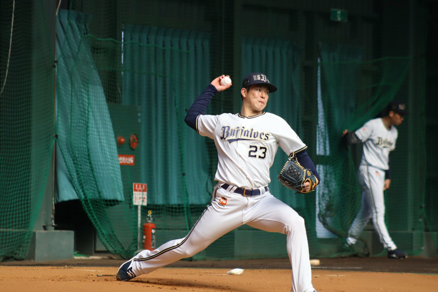 吉田のピッチング練習　©Kou Hiroo