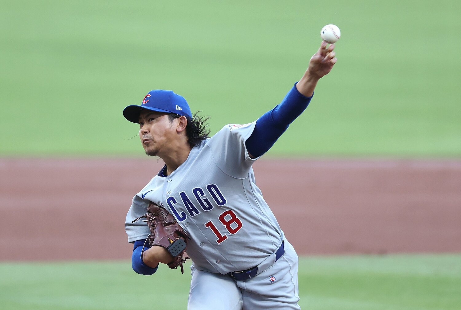こちらは今年5月に登板した際のリリースポイント　©Getty Images