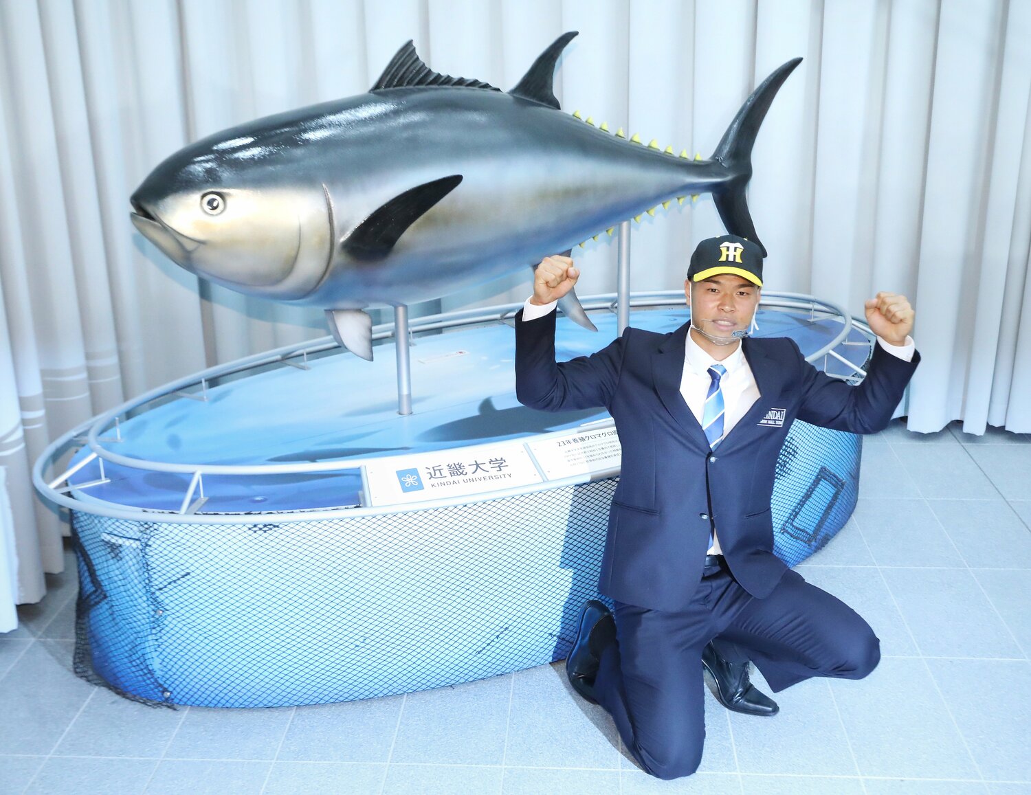 2020年ドラフトで阪神に1位指名された近大・佐藤輝明 ©︎JIJI PRESS