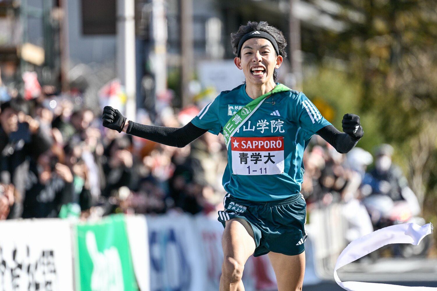 1月2日の往路、黒田朝日の激走で大逆転優勝を果たした青学大 ©Nanae Suzuki