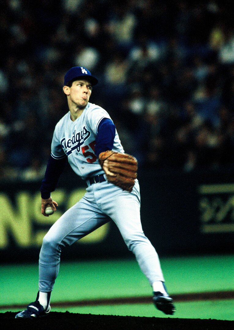 1988年、日米野球で来日したドジャースのハーシュハイザー　©Naoya Sanuki