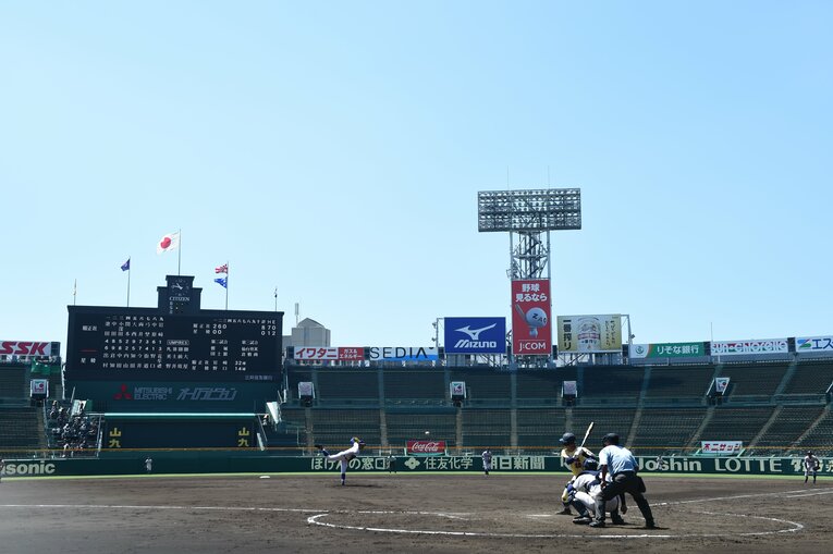 2020年8月15日、甲子園交流試合は関係者を除き無観客で行われた　©︎Naoya Sanuki
