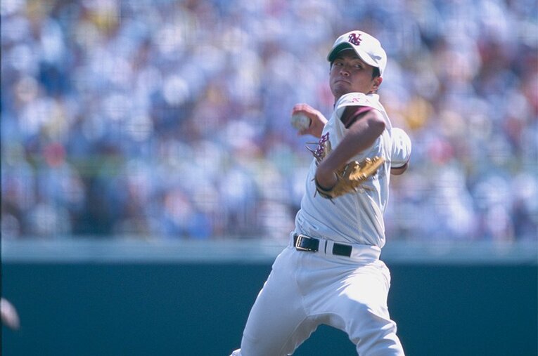 日南学園で衝撃の155kmを出した当時の寺原 ／ photograph by Hideki Sugiyama