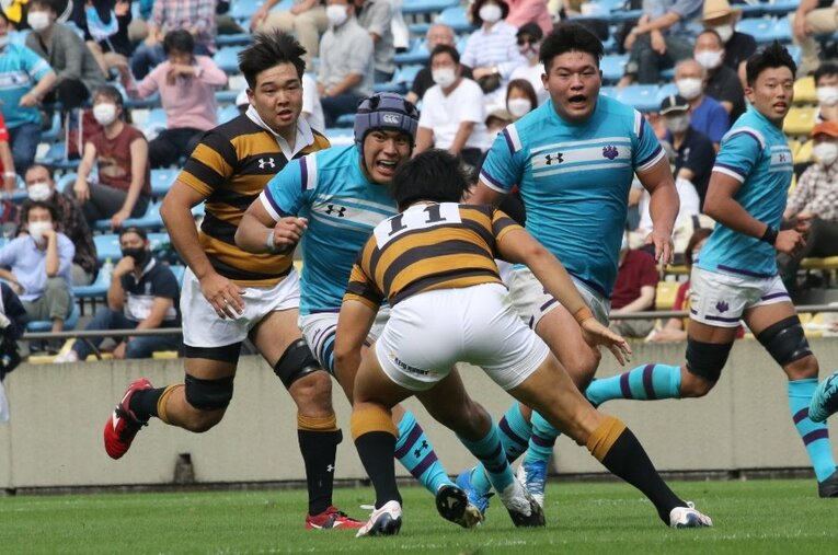 開幕戦で輝きを放った筑波大1年CTB谷山隼太（たにやま・はやた）。福岡堅樹と同じ福岡高校出身で、将来が期待される1人だ ／ photograph by Nobuhiko Otomo