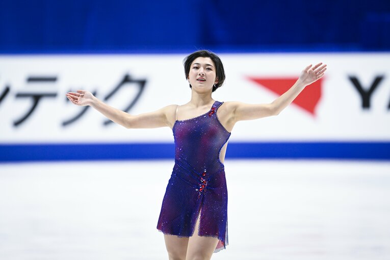 フリーの演技後、快心の演技だったが、本人は冷静な様子　©Asami Enomoto