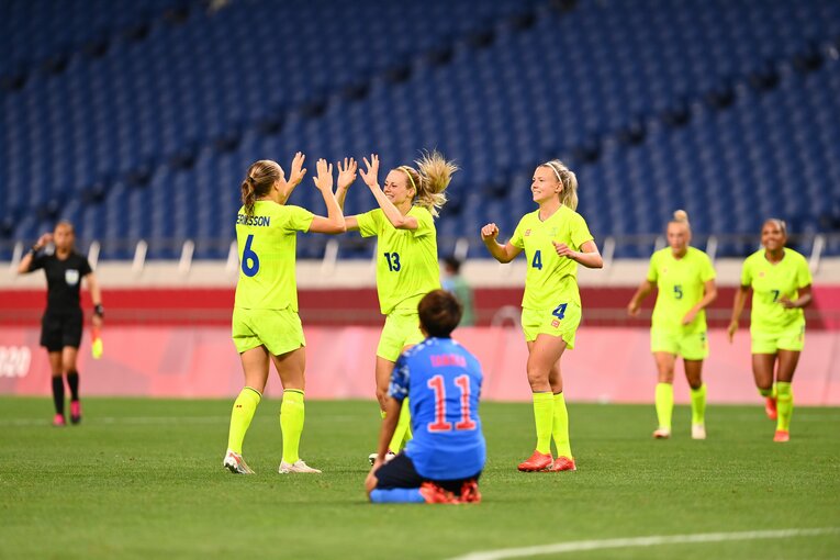 同点で迎えた後半、日本はスウェーデンに攻守で圧倒された　©︎Takuya Kaneko/JMPA