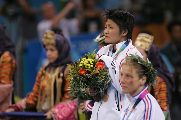 2004年アテネ五輪での伊調馨　©JMPA