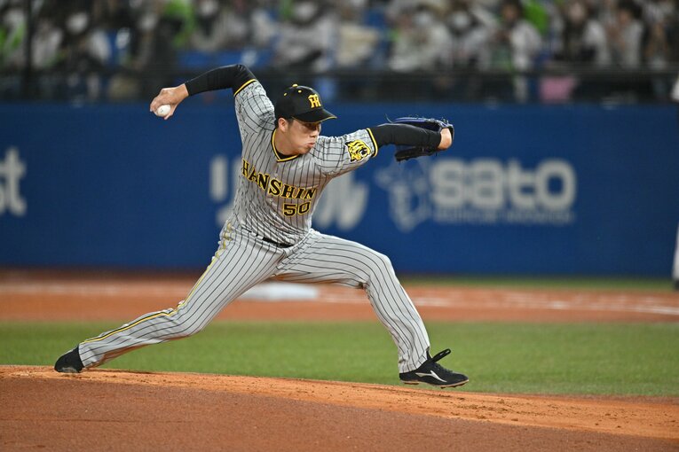 2022年CSファイナル第3戦（ヤクルト戦）の青柳　©Hideki Sugiyama