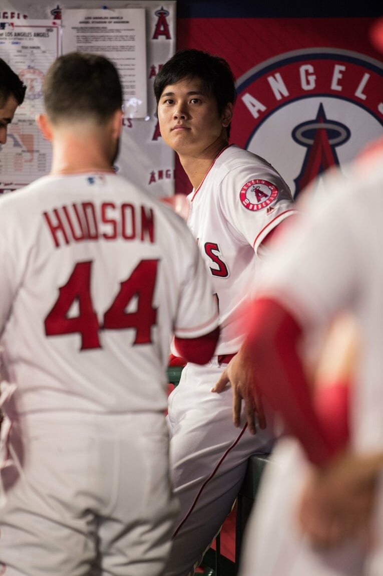 【未公開ショット多数！エンゼルス時代の秘蔵愛されショット】2018年の初々しい大谷（当時24歳／全20枚超）　©Nanae Suzuki