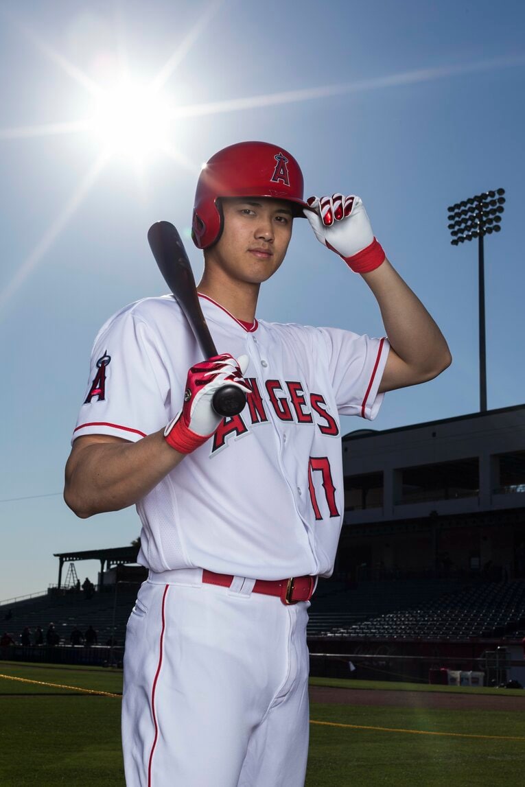 メジャー1年目（2018年）の球団公式ポートレート。現在と比較するとクビも腕も細い　©Getty Images