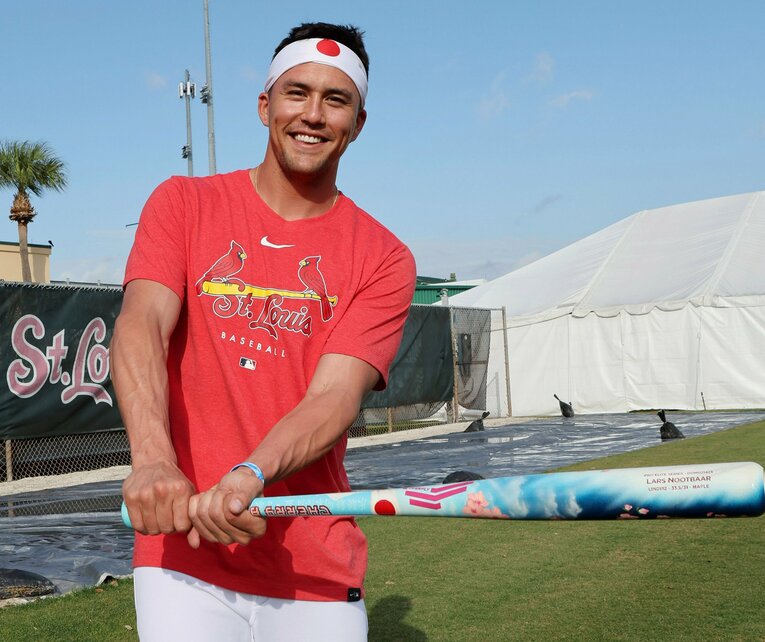 キャンプ入り後、意欲満々のヌートバー　©JIJI PRESS