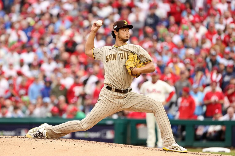 2022年  パドレスのダルビッシュ。昨季はメジャーで自己最多タイの16勝をあげた　©︎Getty Images