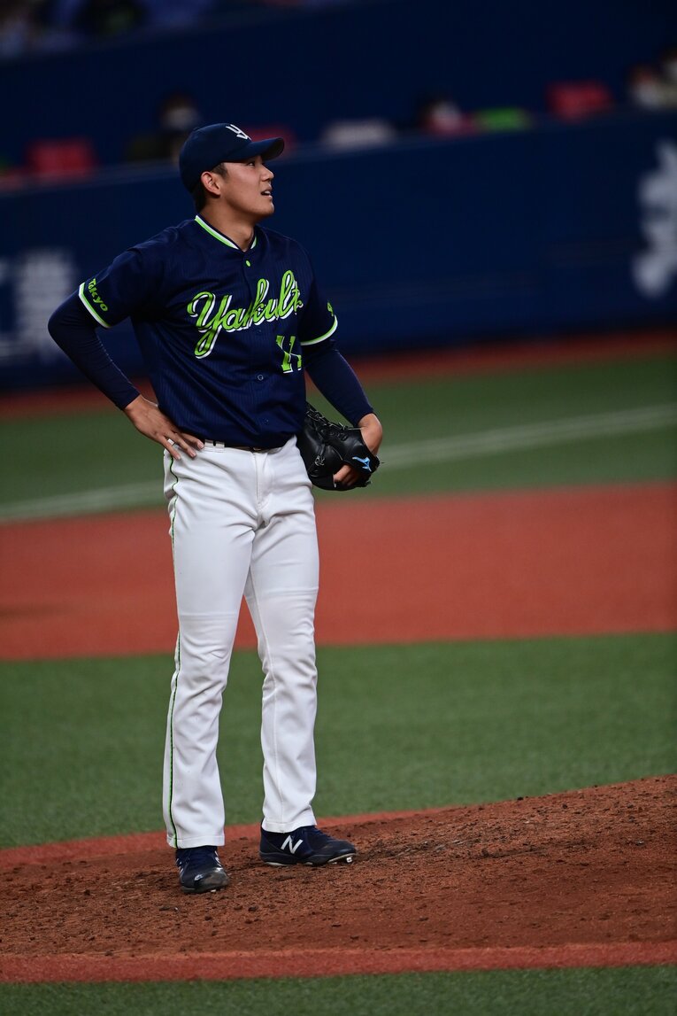 2021年日本シリーズで投げる奥川　©︎Naoya Sanuki