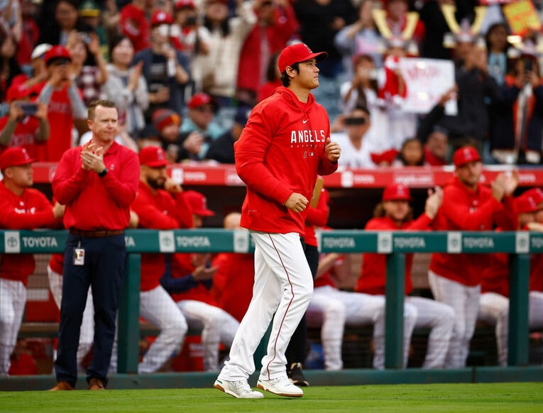 レギュラーシーズン最終戦での大谷　©Getty Images