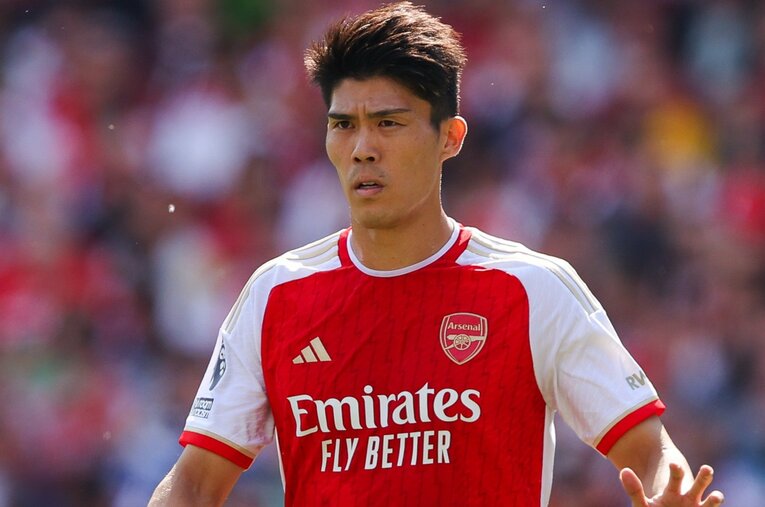 アーセナル冨安健洋（25歳）。最終節エバートン戦で今季2ゴール目をマークした ／ photograph by Getty Images