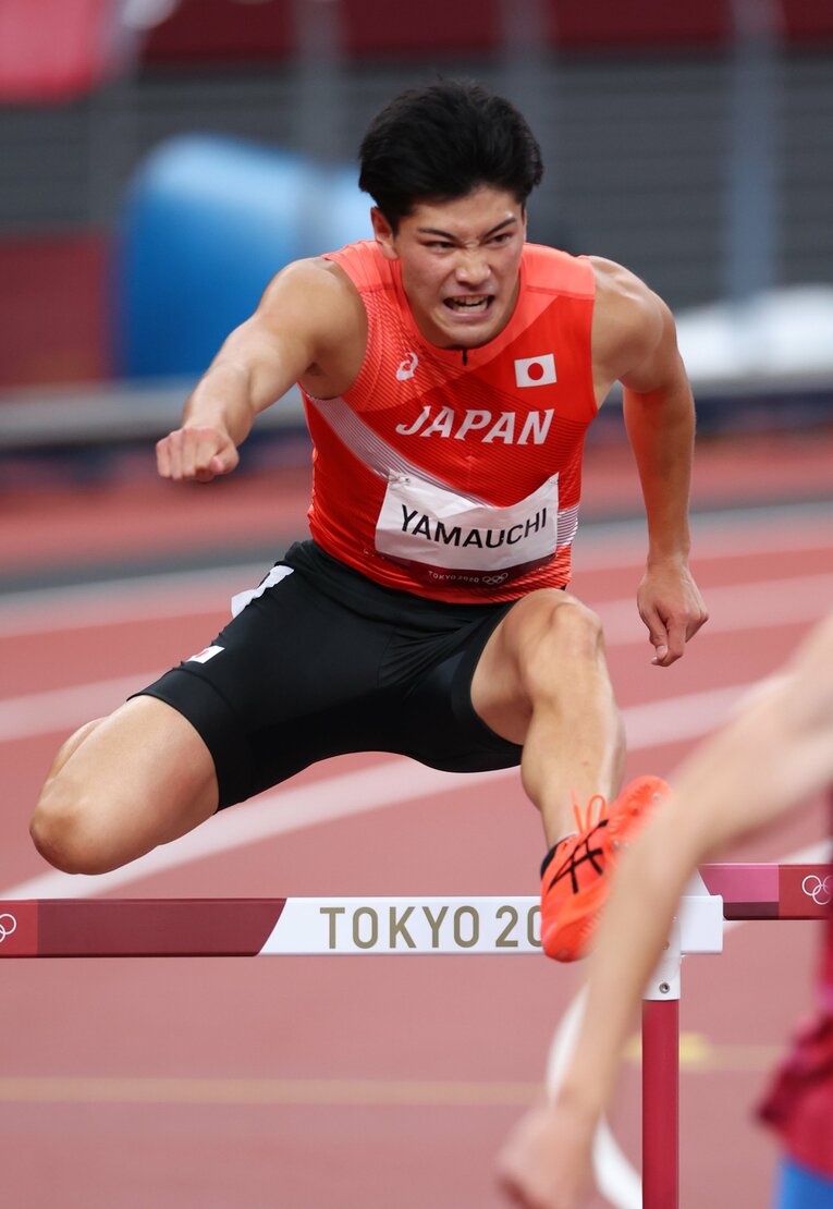 東京五輪の男子400mハードル競技に出場している山内。準決勝まで勝ち進んだ　©JMPA