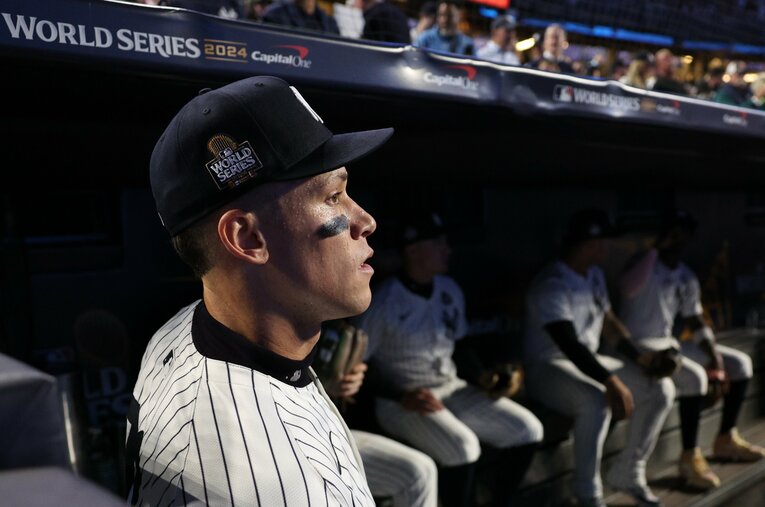 大きな期待を寄せられていたアーロン・ジャッジ（32歳）。自身初のワールドシリーズは、苦い記憶として刻まれた ／ photograph by Getty Images