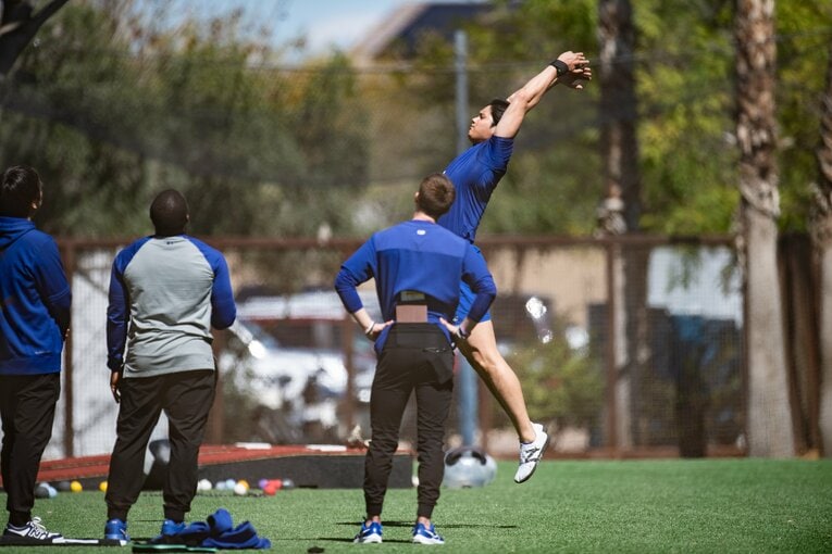 ドジャースのスプリングキャンプ、大谷翔平のトレーニング風景　©Nanae Suzuki