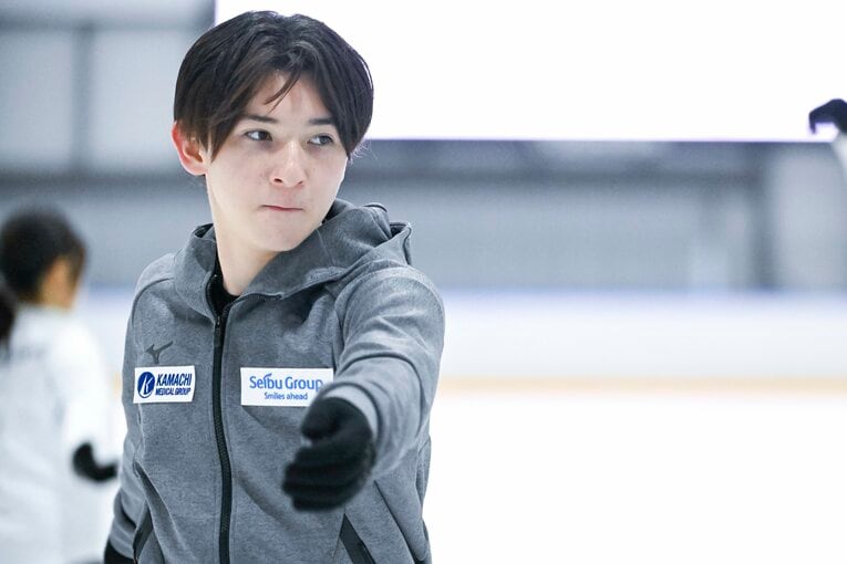 今シーズンよりシニアに参戦する中田璃士（17歳）。関西アイスアリーナでの全日本強化合宿にて　©️Assami Enomoto