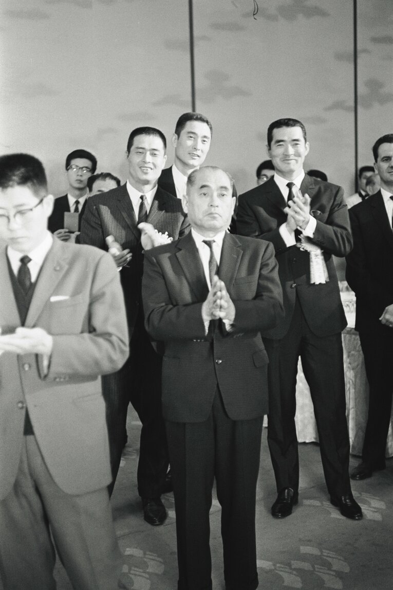 1965年のON。ふたりの間にはこの年から巨人に移籍した金田正一の顔も見える　©Shinji Yamakawa