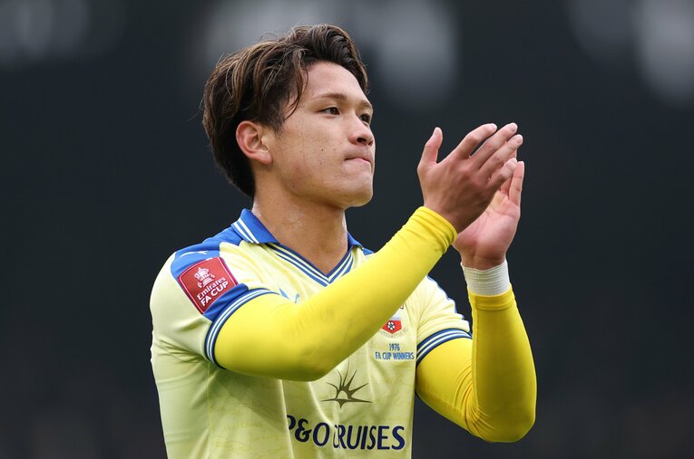 サウサンプトンの松木玖生は、2026年に入ってから出場機会を一気に増やしている ／ photograph by Justin Setterfield/Getty Images