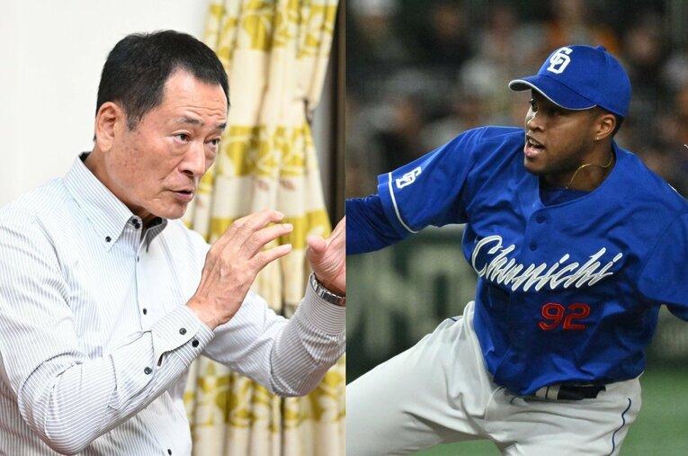 ライデル・マルティネス獲得こそ高評価するが、巨人の補強・チーム状況にはどうしても求めるハードルが高くなる中畑氏 ／ photograph by Keiji Ishikawa(L)/Hideki Sugiyama(R)