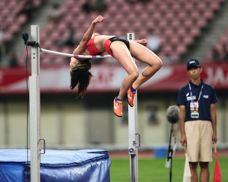 失敗した1m90cmの跳躍も体はバーを越えており、クリアランスの部分に課題が残った(2/4)　©Yuki Suenaga