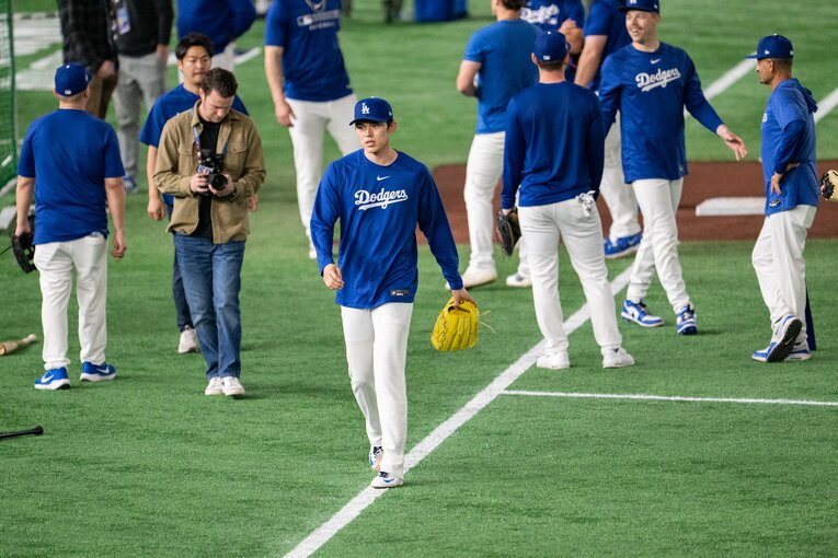 【最新フォト】MLB開幕シリーズ2025　大谷翔平らドジャース軍団は東京ドームでのびのびと調整　©︎Nanae Suzuki
