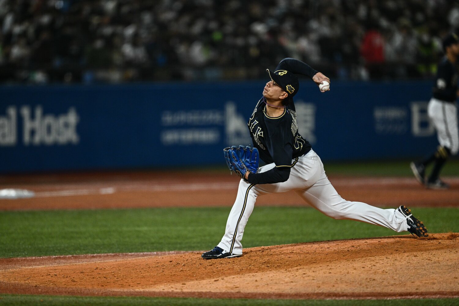 日本シリーズでは中継ぎとして4試合に登板し無失点に抑えたオリックスの宇田川　©︎Nanae Suzuki