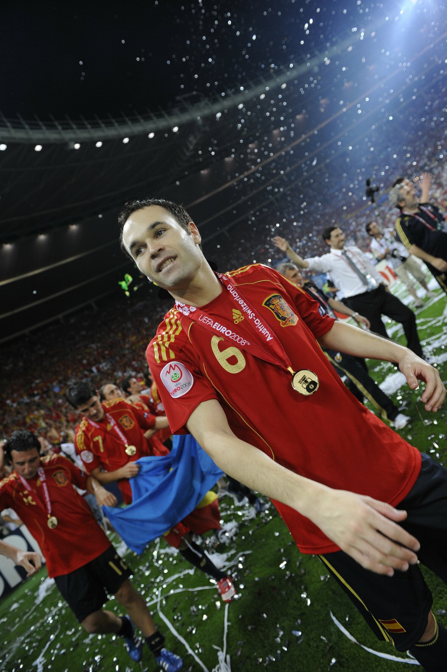 EURO2008優勝時のスペイン代表MFイニエスタ　©Takuya Sugiyama
