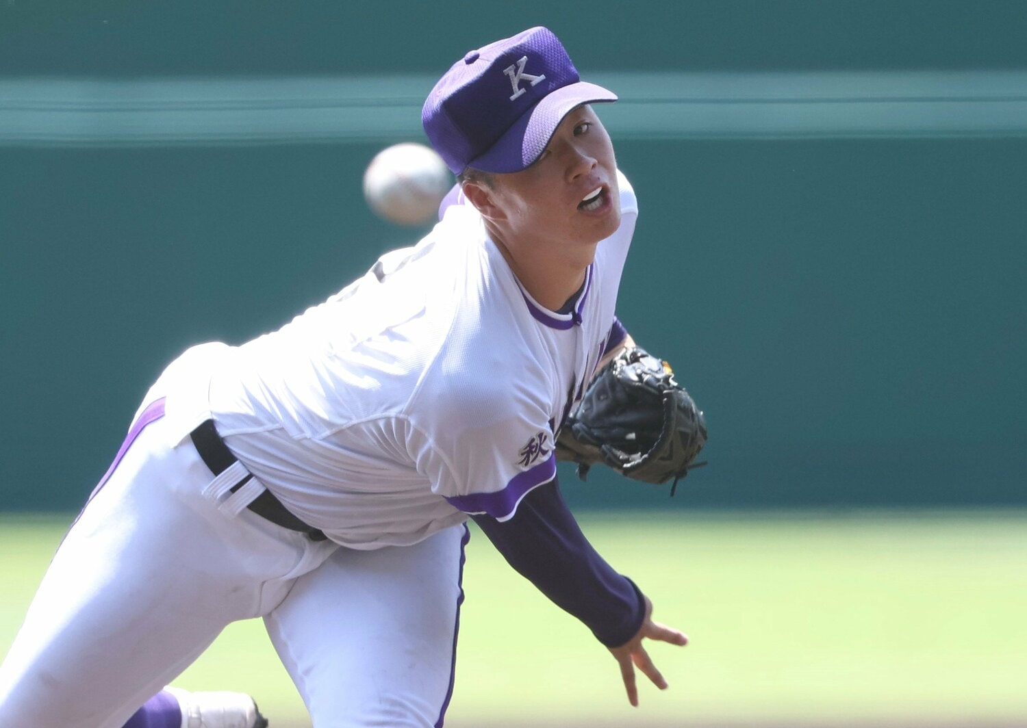 今年の金足農業の2年生エース・吉田大輝。オリックスの吉田輝星の弟　©JIJI PRESS