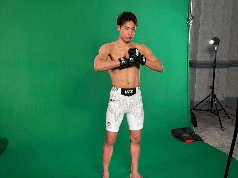 撮影中の平良達郎　©Zuffa LLC/UFC