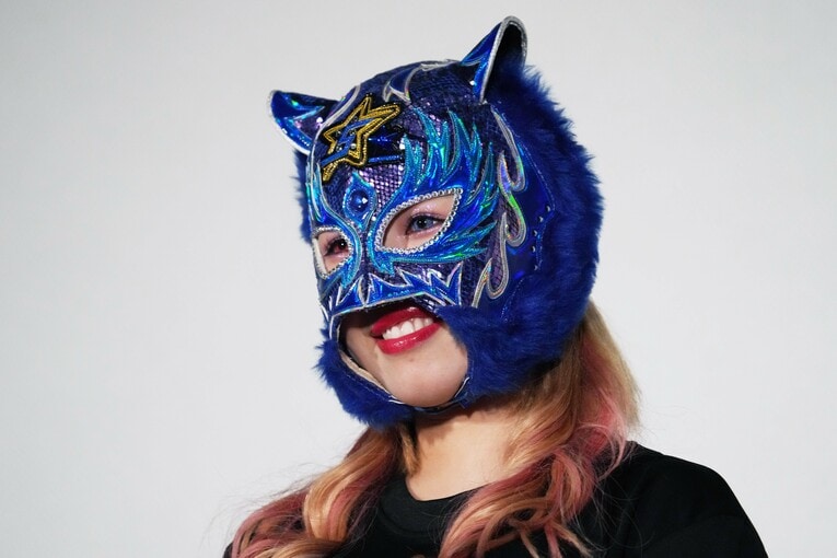 「プロレスが楽しくてしょうがない」と笑顔で語るスターライト・キッド　©Essei Hara