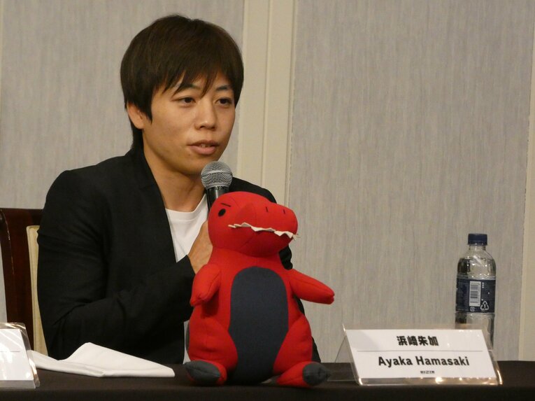 『RIZIN.33』の会見に臨む浜崎朱加　©Koji Fuse