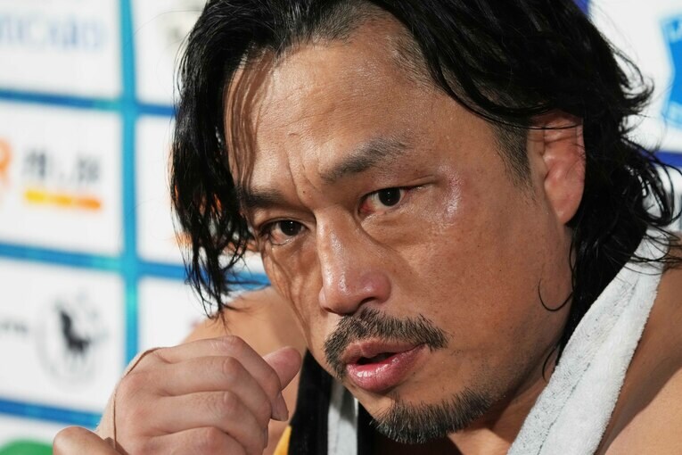 感無量の後藤洋央紀　©Essei Hara