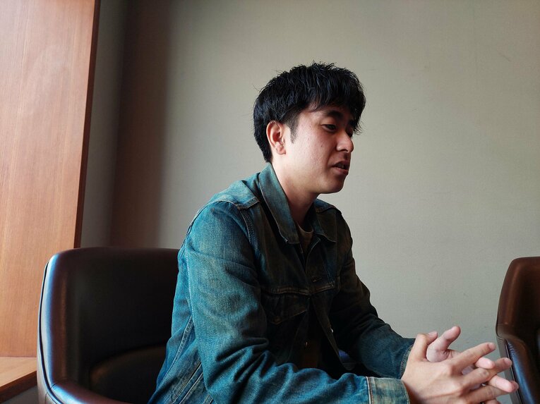 当時を振り返る皆浦さん　©︎NumberWeb