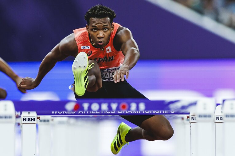 【東京世界陸上】110mハードル予選を走る村竹ラシッド（JAL）　©Kiichi Matsumoto