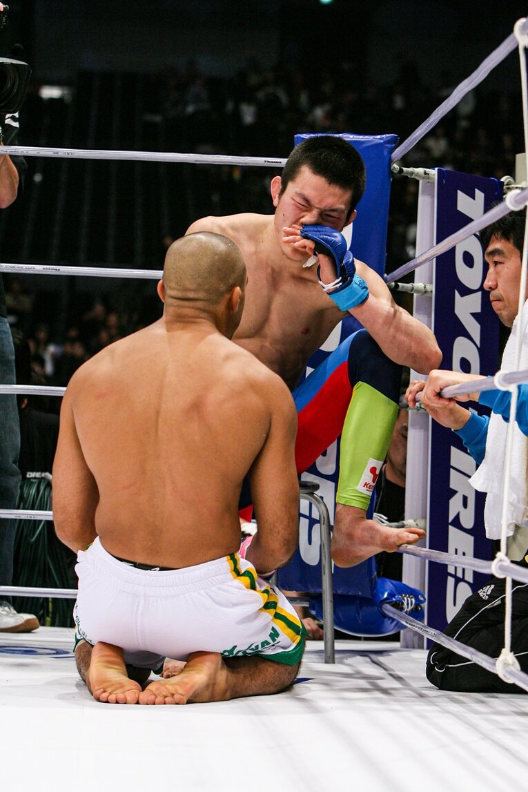 2008年3月15日、『DREAM.1』でJ.Z.カルバンと対戦。DREAM初戦はノーコンテストに　©Susumu Nagao