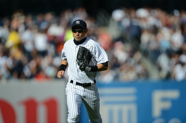 4、5番手の外野手という位置づけだったヤンキース時代　©Naoya Sanuki