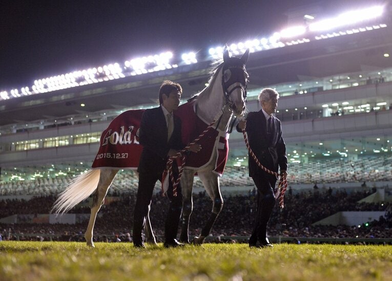 有馬記念後の引退式でのゴールドシップ　(C)Sankei Shimbun