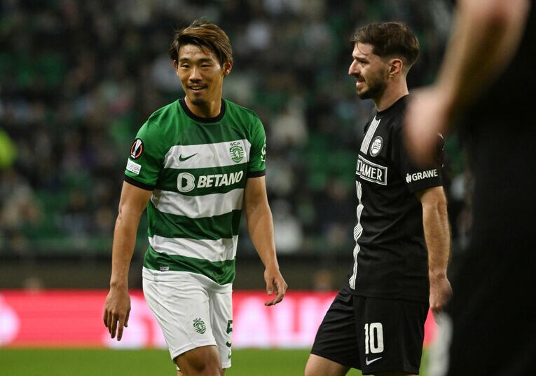 シュトゥルム・グラーツ戦での守田　©Getty Images