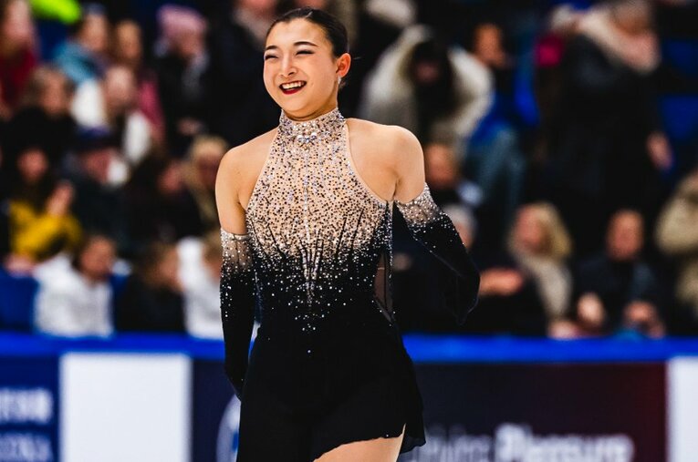 GPフィンランド大会フリーを終えた坂本花織。優勝でファイナル進出を決めた ／ photograph by Getty Images