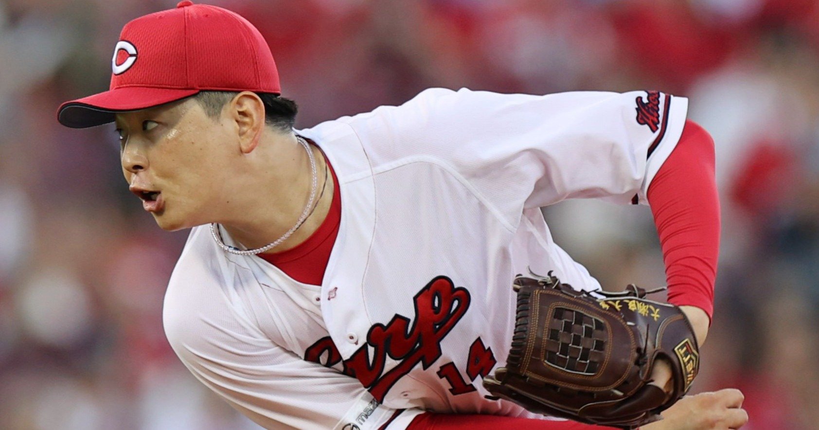 超貴重！！】大瀬良大地選手モデルサイン入りグローブおむらんちゃん限定品