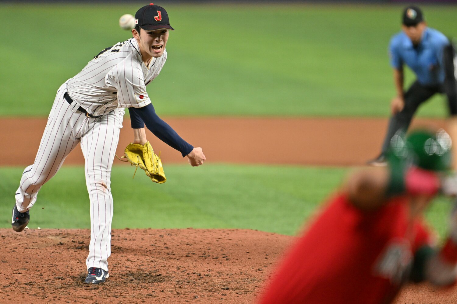 WBCのマウンドで力投する佐々木朗希　©︎Naoya Sanuki