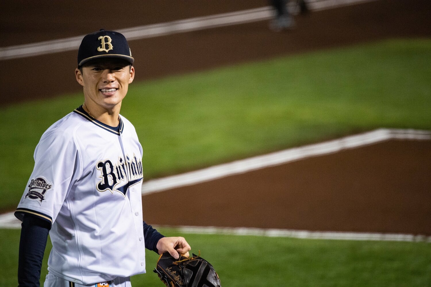 自身初となるノーヒットノーランを達成した山本由伸（23歳）。今季の「ノーノー」達成は、完全試合の佐々木朗希（ロッテ）、東浜巨（ソフトバンク）、今永昇太（DeNA）に次いで4人目となる（写真は昨年の日本シリーズ）　©Nanae Suzuki