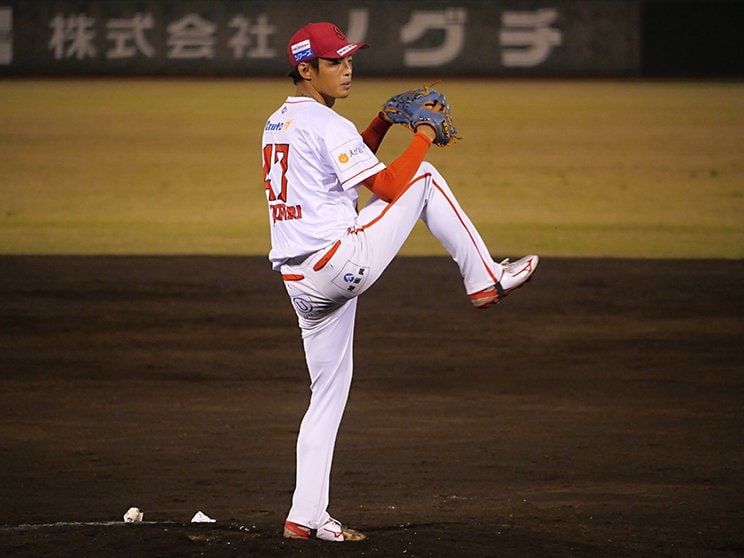 九州アジアリーグでプレーする石森大誠。貴重な実力派左腕として指名濃厚の評価を受けている　©︎PABB-lab