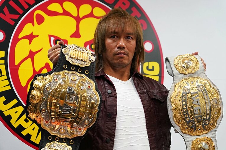 2冠のベルト奪取という偉業を成し遂げた内藤哲也。だが、本人の意図に関係なく、タイトルマッチは組まれていく……。 ／ photograph by Essei Hara