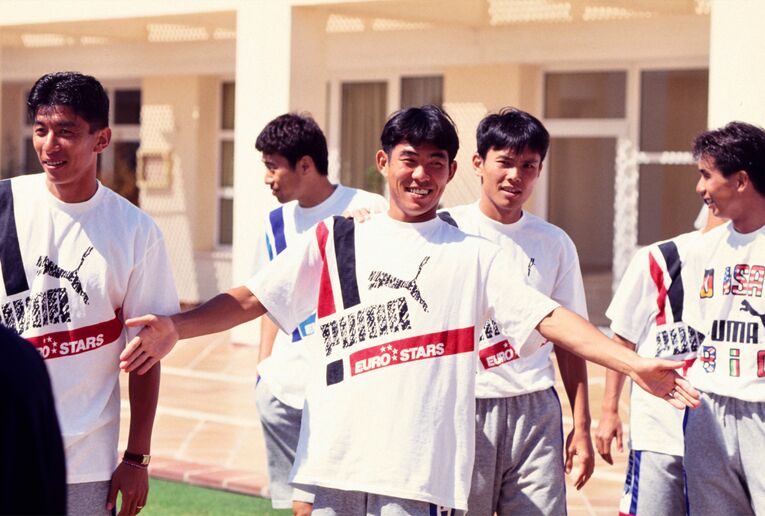 1993年9月の日本代表合宿で。森保は当時25歳　©AFLO